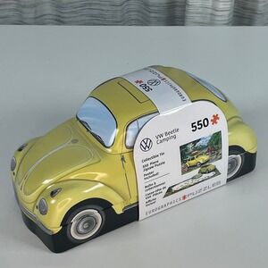 Eurographics VW Beetle Camping Jigsaw Puzzle Yellow 550pc Tin New